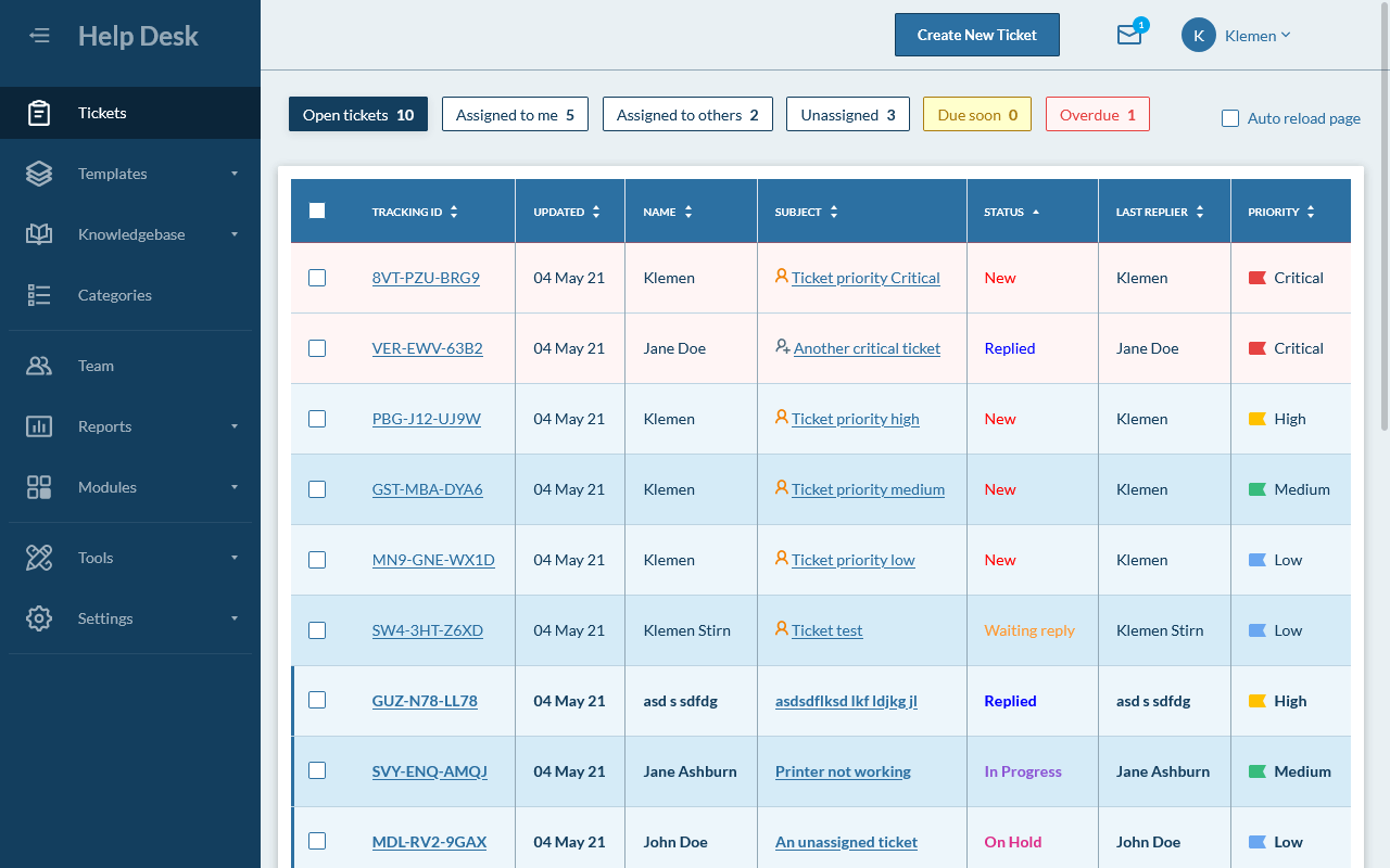 IT Helpdesk Ticketing System